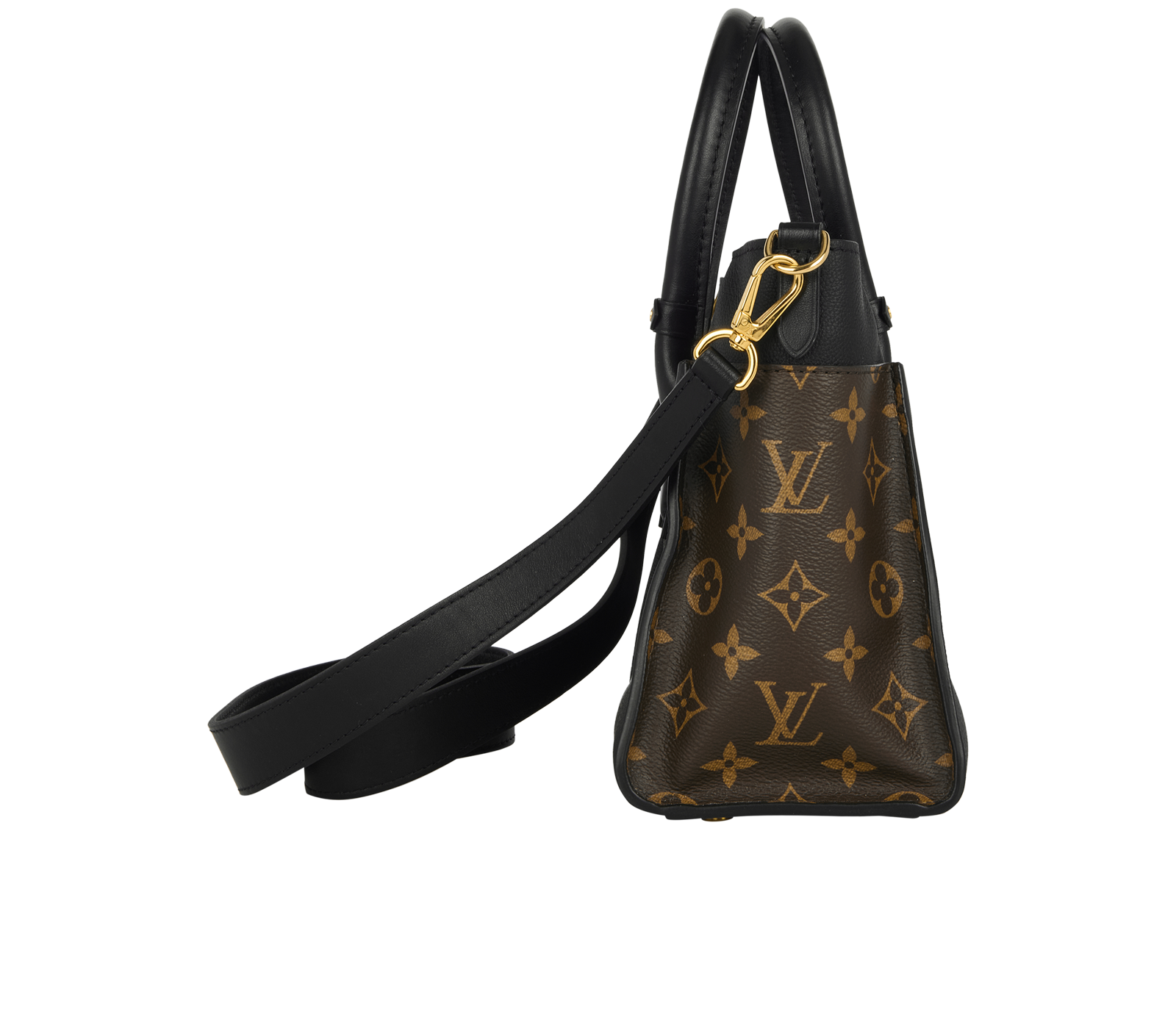 On My Side PM, &pound;1,900, Handbags, Black, Coated Canvas/Leather, Side view